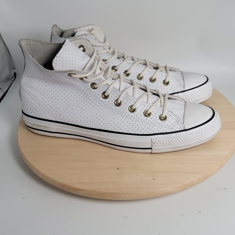 Converse Chuck Taylor All Star Sneakers Shoes Mens 12 Womens 14 Perforated White